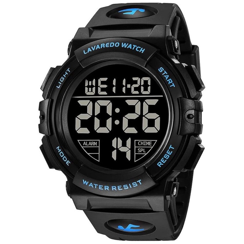Mens Digital Watch Sports Military Watches Waterproof 08-Blue-B
